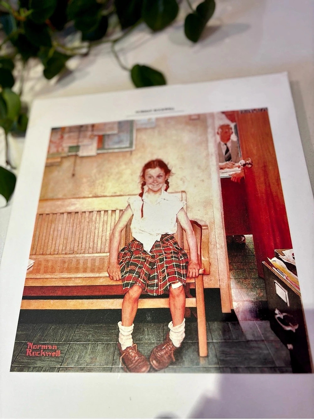 Norman Rockwell "The Shiner" Wood Wall Plaque 10.5" x 14"
